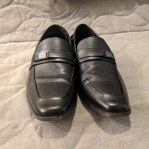 Calvin Klein Black Leather Monkstrap Shoes Sz 9.5